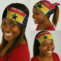 Ghana Football Custom Neck Gaiter Go Black Queens Kente Pattern
