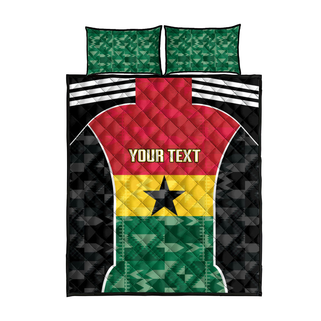 Ghana Football Custom Quilt Bed Set Go Black Queens Kente Pattern
