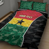 Ghana Football Custom Quilt Bed Set Go Black Queens Kente Pattern