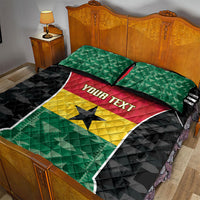 Ghana Football Custom Quilt Bed Set Go Black Queens Kente Pattern