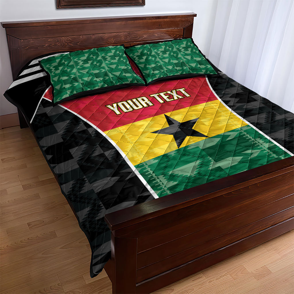 Ghana Football Custom Quilt Bed Set Go Black Queens Kente Pattern