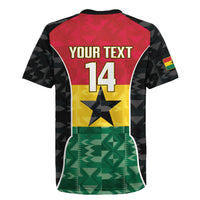 Ghana Football Custom Rugby Jersey Go Black Queens Kente Pattern