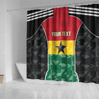 Ghana Football Custom Shower Curtain Go Black Queens Kente Pattern