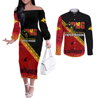 papua-new-guinea-couples-matching-off-the-shoulder-long-sleeve-dress-and-long-sleeve-button-shirts-independen-stet-bilong-papua-niugini-unique-version