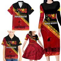 Papua New Guinea Family Matching Long Sleeve Bodycon Dress and Hawaiian Shirt Independen Stet bilong Papua Niugini Unique Version - Wonder Print Shop