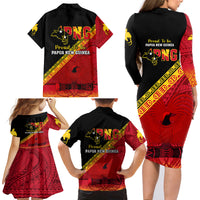 Papua New Guinea Family Matching Long Sleeve Bodycon Dress and Hawaiian Shirt Independen Stet bilong Papua Niugini Unique Version - Wonder Print Shop
