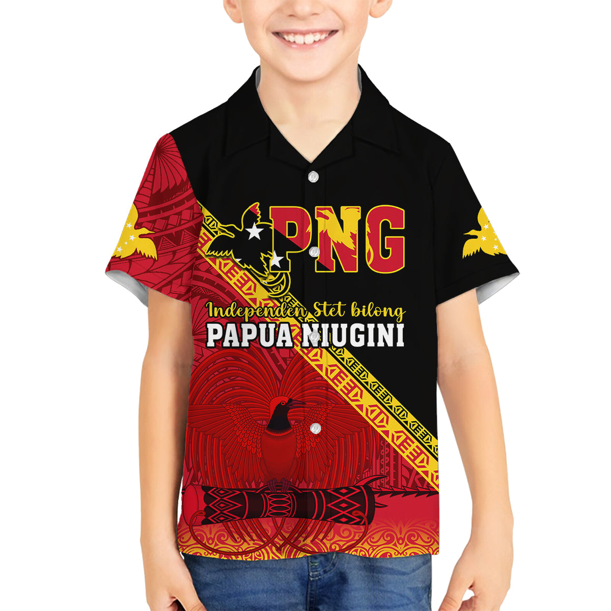 Papua New Guinea Kid Hawaiian Shirt Independen Stet bilong Papua Niugini Unique Version - Wonder Print Shop