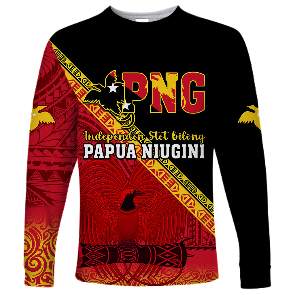 Papua New Guinea Long Sleeve Shirt Independen Stet bilong Papua Niugini Unique Version - Wonder Print Shop