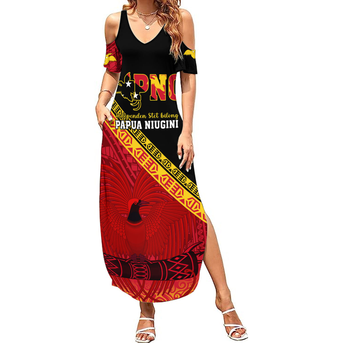 Papua New Guinea Summer Maxi Dress Independen Stet bilong Papua Niugini Unique Version - Wonder Print Shop