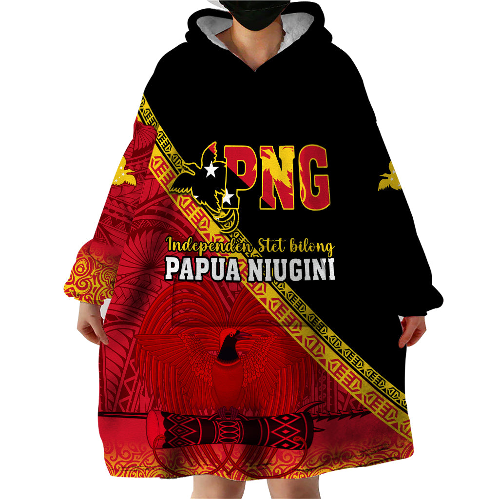Papua New Guinea Wearable Blanket Hoodie Independen Stet bilong Papua Niugini Unique Version - Wonder Print Shop