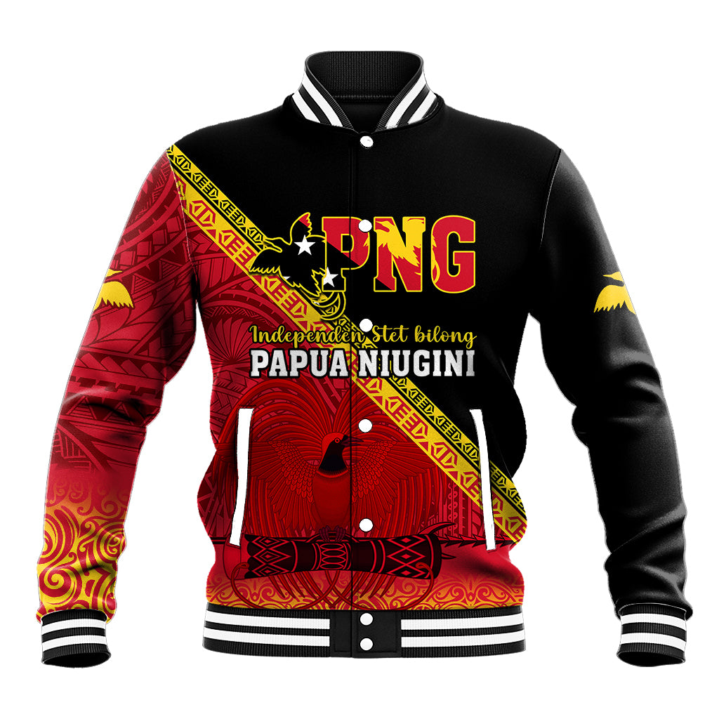 Presonalised Papua New Guinea Baseball Jacket Independen Stet bilong Papua Niugini Unique Version - Wonder Print Shop