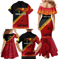 Presonalised Papua New Guinea Family Matching Mermaid Dress and Hawaiian Shirt Independen Stet bilong Papua Niugini Unique Version - Wonder Print Shop