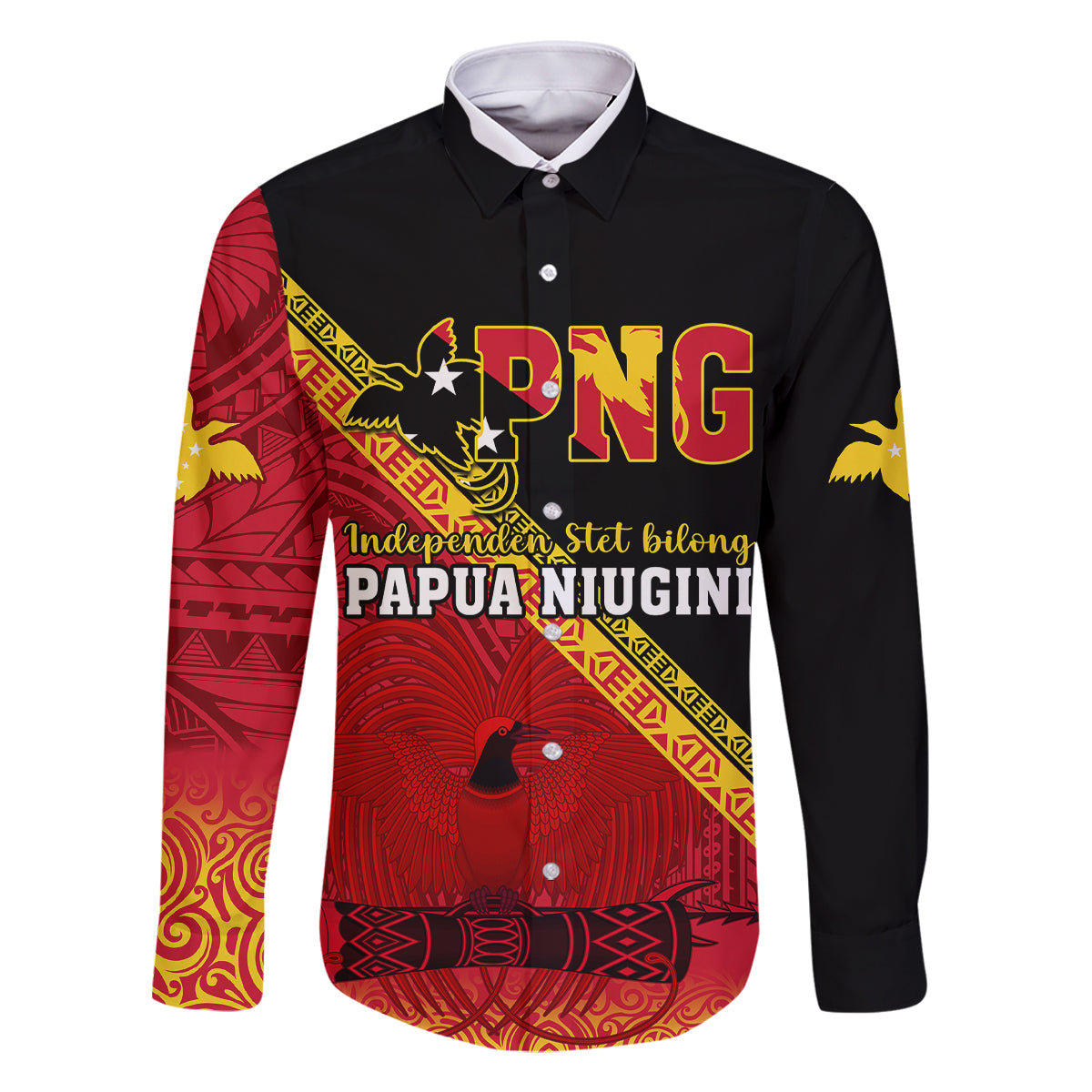 Presonalised Papua New Guinea Family Matching Off Shoulder Short Dress and Hawaiian Shirt Independen Stet bilong Papua Niugini Unique Version - Wonder Print Shop