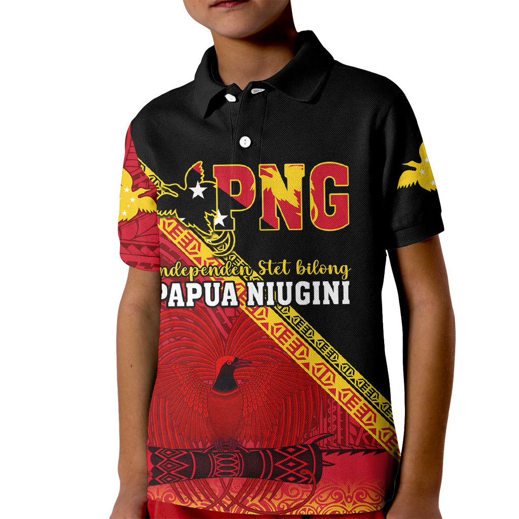 Presonalised Papua New Guinea Kid Polo Shirt Independen Stet bilong Papua Niugini Unique Version - Wonder Print Shop