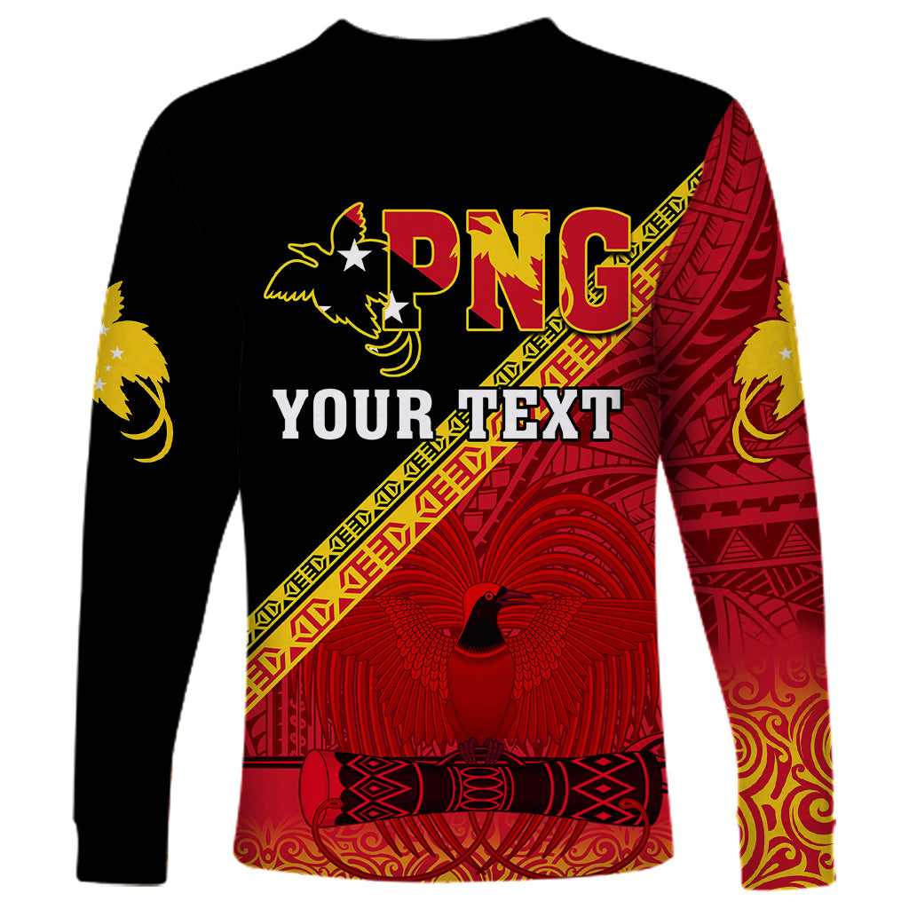 Presonalised Papua New Guinea Long Sleeve Shirt Independen Stet bilong Papua Niugini Unique Version - Wonder Print Shop
