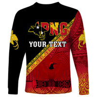Presonalised Papua New Guinea Long Sleeve Shirt Independen Stet bilong Papua Niugini Unique Version - Wonder Print Shop