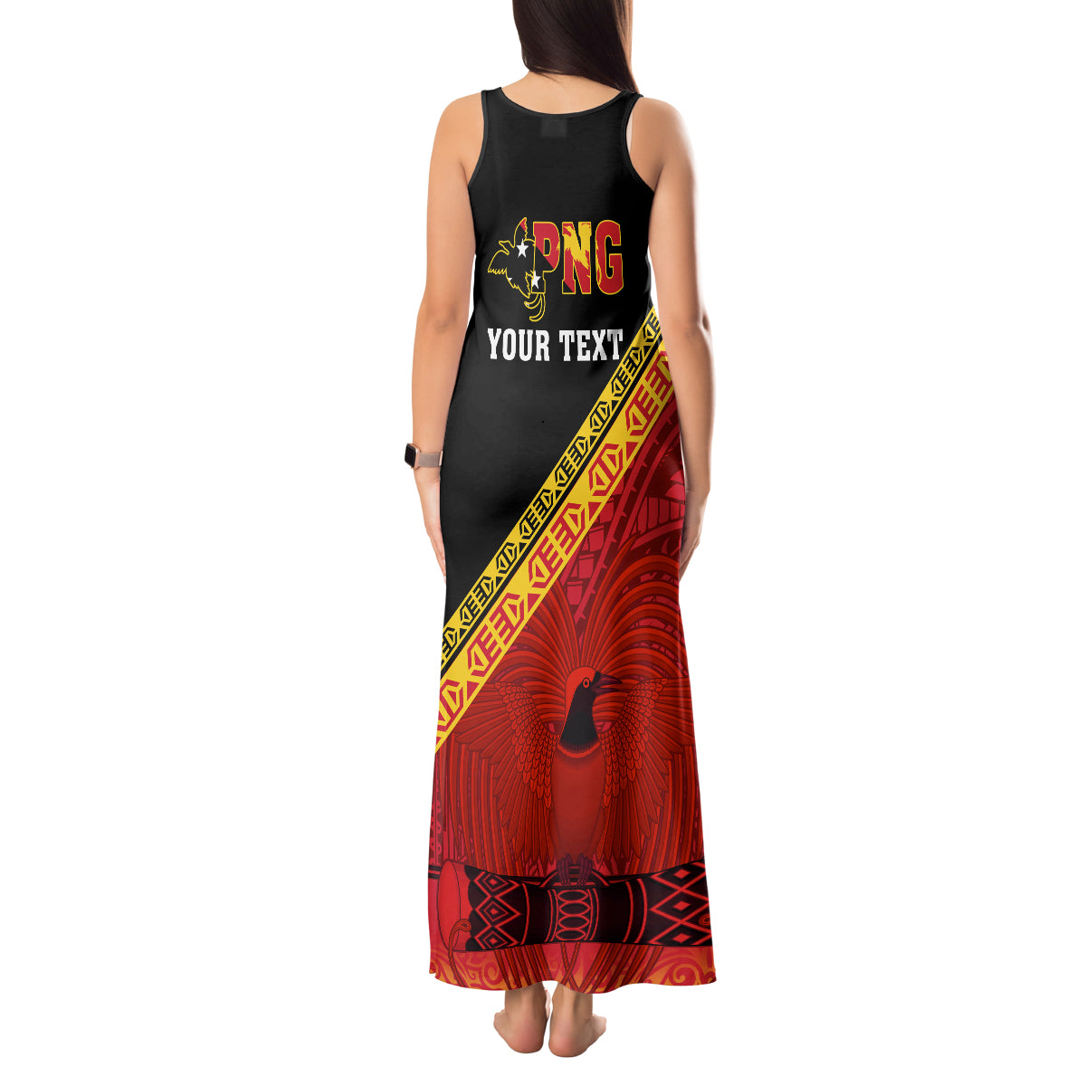 Presonalised Papua New Guinea Tank Maxi Dress Independen Stet bilong Papua Niugini Unique Version - Wonder Print Shop