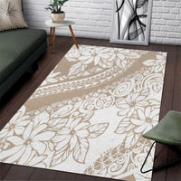 Polynesia Area Rug Polynesian Tropical Flowers Begie Pastel Vibes - Wonder Print Shop