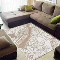 Polynesia Area Rug Polynesian Tropical Flowers Begie Pastel Vibes - Wonder Print Shop