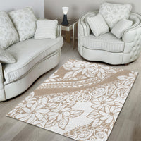 Polynesia Area Rug Polynesian Tropical Flowers Begie Pastel Vibes - Wonder Print Shop
