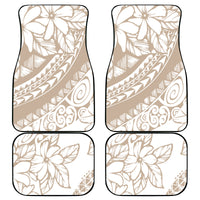 Polynesia Car Mats Polynesian Tropical Flowers Begie Pastel Vibes - Wonder Print Shop