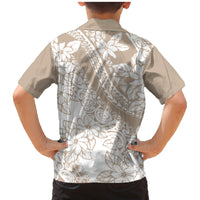 Polynesia Family Matching Mermaid Dress and Hawaiian Shirt Polynesian Tropical Flowers Beige Pastel Vibes - Wonder Print Shop