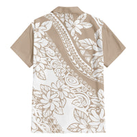 Polynesia Family Matching Mermaid Dress and Hawaiian Shirt Polynesian Tropical Flowers Beige Pastel Vibes - Wonder Print Shop