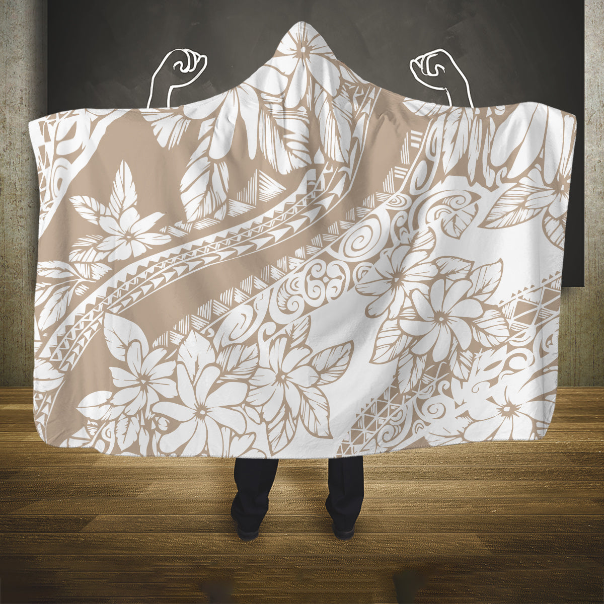 polynesia-hooded-blanket-polynesian-tropical-flowers-begie-pastel-vibes