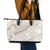 Polynesia Leather Tote Bag Polynesian Tropical Flowers Begie Pastel Vibes - Wonder Print Shop