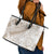 Polynesia Leather Tote Bag Polynesian Tropical Flowers Begie Pastel Vibes - Wonder Print Shop