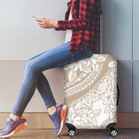 Polynesia Luggage Cover Polynesian Tropical Flowers Begie Pastel Vibes - Wonder Print Shop