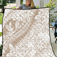 Polynesia Quilt Polynesian Tropical Flowers Begie Pastel Vibes - Wonder Print Shop