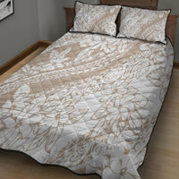 Polynesia Quilt Bed Set Polynesian Tropical Flowers Begie Pastel Vibes - Wonder Print Shop