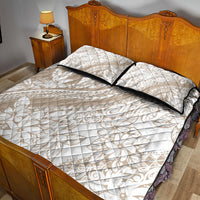 Polynesia Quilt Bed Set Polynesian Tropical Flowers Begie Pastel Vibes - Wonder Print Shop