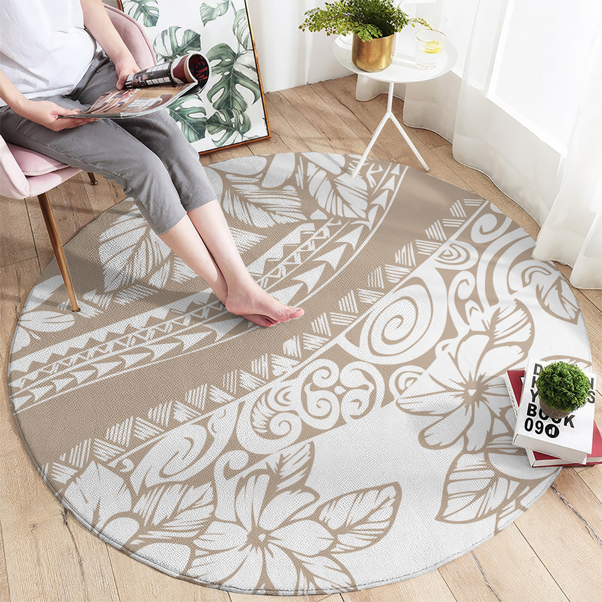 polynesia-round-carpet-polynesian-tropical-flowers-begie-pastel-vibes