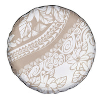 Polynesia Spare Tire Cover Polynesian Tropical Flowers Begie Pastel Vibes - Wonder Print Shop
