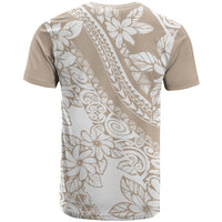 Polynesia T Shirt Polynesian Tropical Flowers Beige Pastel Vibes - Wonder Print Shop