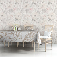 Polynesia Tablecloth Polynesian Tropical Flowers Begie Pastel Vibes - Wonder Print Shop