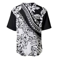 Polynesia Baseball Jersey Polynesian Tropical Flowers Black Pastel Vibes - Wonder Print Shop