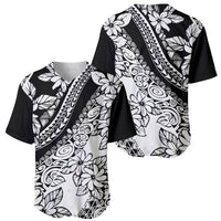 Polynesia Baseball Jersey Polynesian Tropical Flowers Black Pastel Vibes - Wonder Print Shop