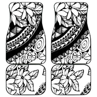 Polynesia Car Mats Polynesian Tropical Flowers Black Pastel Vibes - Wonder Print Shop