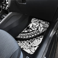 Polynesia Car Mats Polynesian Tropical Flowers Black Pastel Vibes - Wonder Print Shop