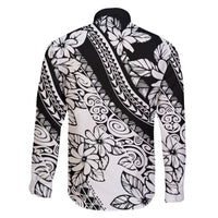 Polynesia Family Matching Short Sleeve Bodycon Dress and Hawaiian Shirt Polynesian Tropical Flowers Black Pastel Vibes - Wonder Print Shop