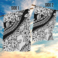 Polynesia Garden Flag Polynesian Tropical Flowers Black Pastel Vibes - Wonder Print Shop