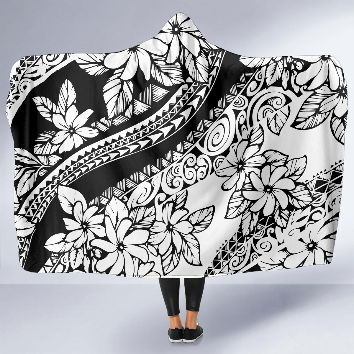 polynesia-hooded-blanket-polynesian-tropical-flowers-black-pastel-vibes