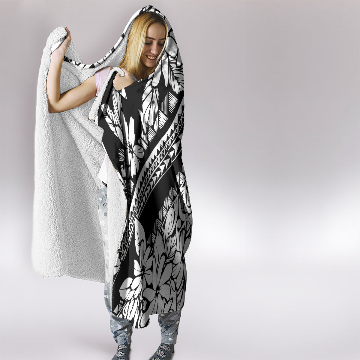 polynesia-hooded-blanket-polynesian-tropical-flowers-black-pastel-vibes