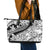Polynesia Leather Tote Bag Polynesian Tropical Flowers Black Pastel Vibes - Wonder Print Shop