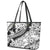 Polynesia Leather Tote Bag Polynesian Tropical Flowers Black Pastel Vibes - Wonder Print Shop