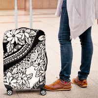 Polynesia Luggage Cover Polynesian Tropical Flowers Black Pastel Vibes - Wonder Print Shop