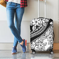 Polynesia Luggage Cover Polynesian Tropical Flowers Black Pastel Vibes - Wonder Print Shop